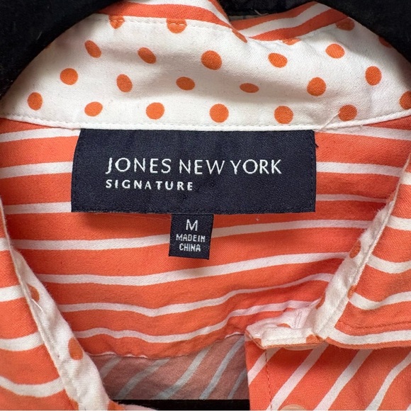 Jones New York Striped Orange Shirt - Picture 4 of 4